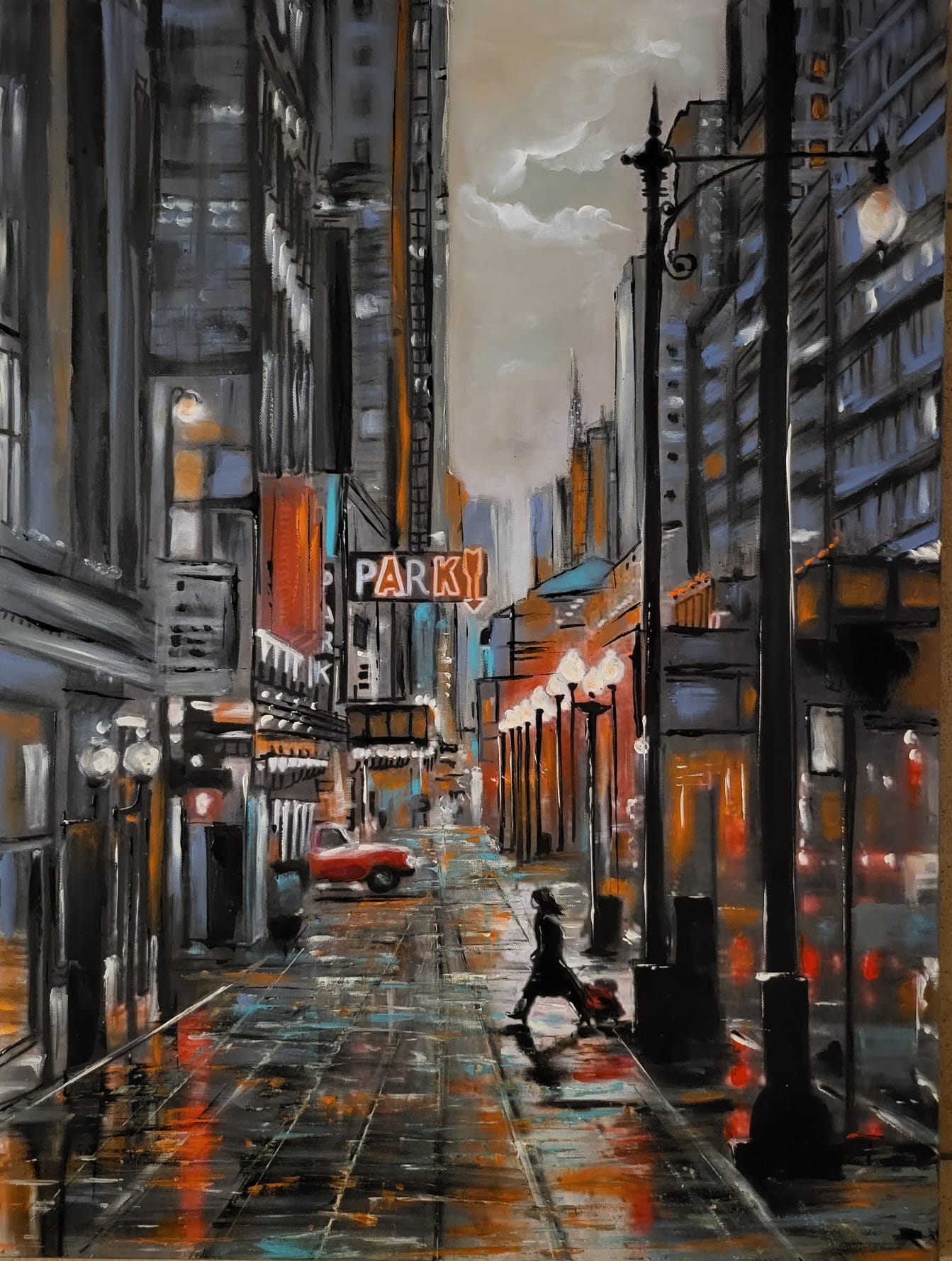 ArteDiAlina.com painting: Walking down the Road